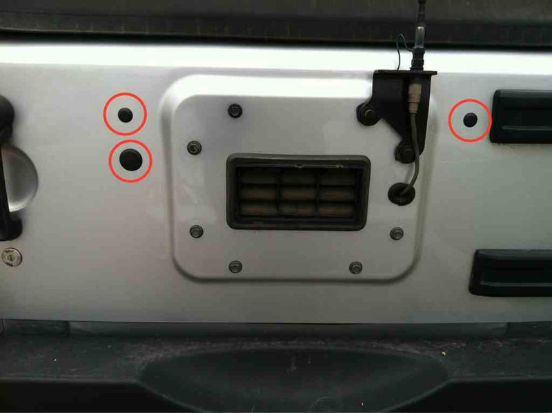  [AUSTRALIA] - 3 Plastic Body Plugs/Tailgate Plugs for Jeep Wrangler JK - Removed Tire Carrier Bumper Tramp Stamp