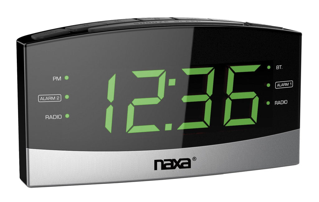 Naxa NRC-181 Bluetooth Easy-Read Dual-Alarm Clock with Daily Repeat - LeoForward Australia
