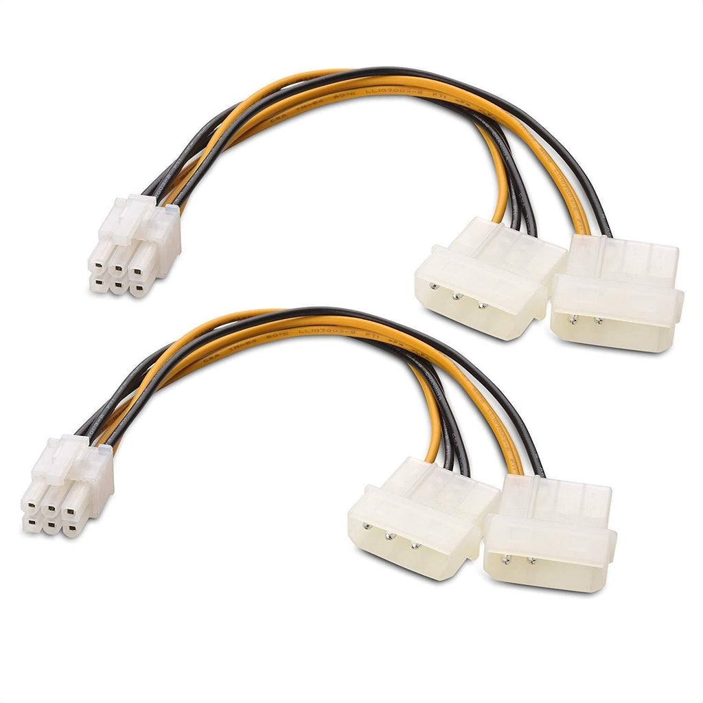 Cable Matters 2-Pack 6 Pin PCIe to Molex Power Cable, 2 Molex to 6 Pin PCIe - 6 Inches - LeoForward Australia