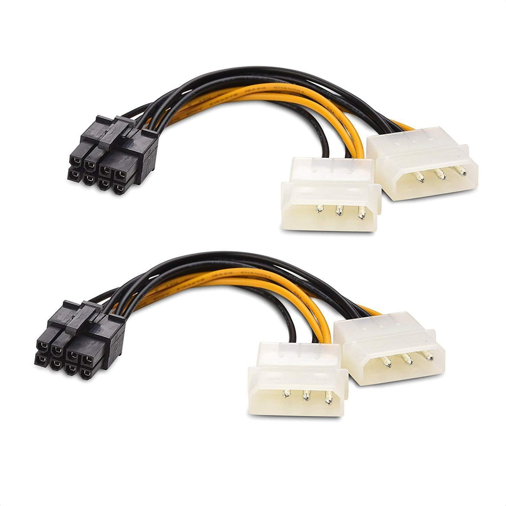 Cable Matters 2-Pack 8-Pin PCIe to Molex (2X) Power Cable 4 Inches - LeoForward Australia