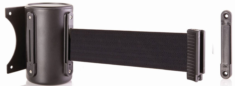  [AUSTRALIA] - US Weight U2500 Crowd Control Wall Mount with 8' Black Retractable Belt with Safe Braking System and Locking Button 8'
