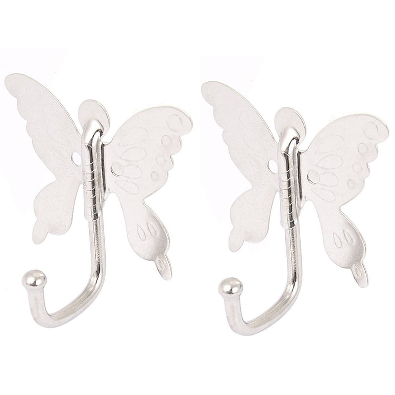 uxcell Bathroom Butterfly Style Wall Mounted Cloth Towel Hook Hanger 2pcs - LeoForward Australia