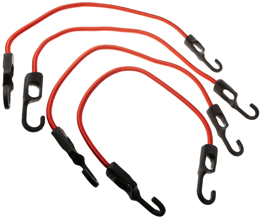  [AUSTRALIA] - ProSource 0324665 Braided Heavy Duty Bungee Cord, 9 mm Dia x 24 in L, Plastic Hook, Hook End, Red