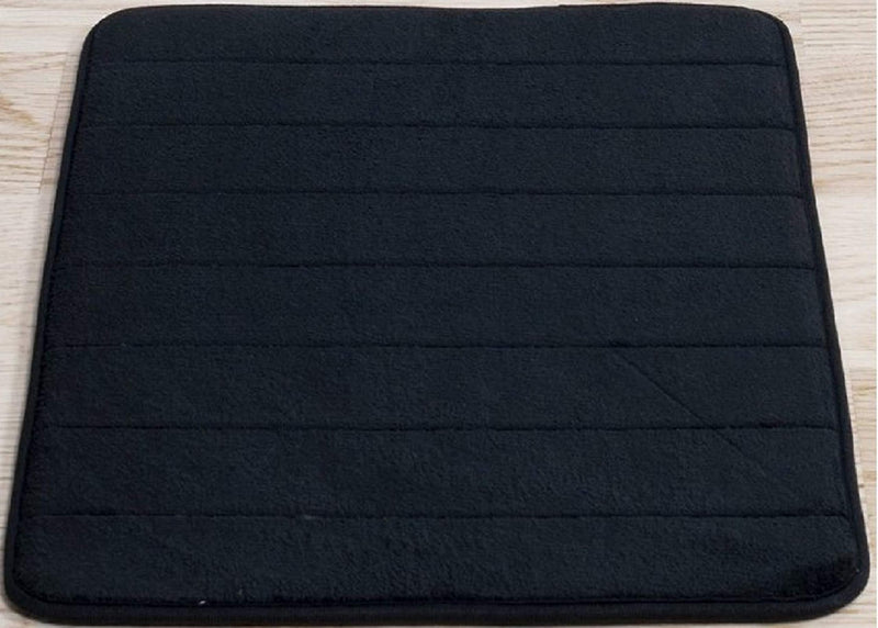  [AUSTRALIA] - Black Memory Foam Bath Mat-Incredibly Soft and Absorbent Rug, Cozy Velvet Non-Slip Mats Use for Kitchen or Bathroom (17 Inch x 24 Inch, Black) 17 Inch x 24 Inch