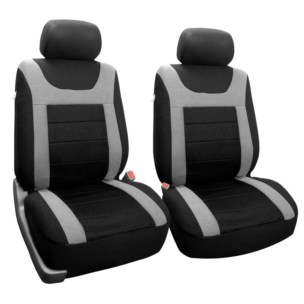  [AUSTRALIA] - FH Group FB070GRAY102 Gray Front Airbag Ready Sport Bucket Seat Cover, Set of 2