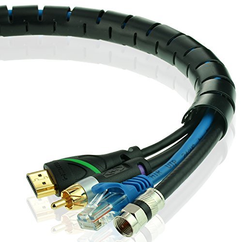  [AUSTRALIA] - Mediabridge EZ Cable Bundler (6 Feet) - 0.75" Width - (4) Adjustable Clips Included with This Flexible & Expandable Cable Management Sleeve (Part# CM1-20-06B) 0.75"