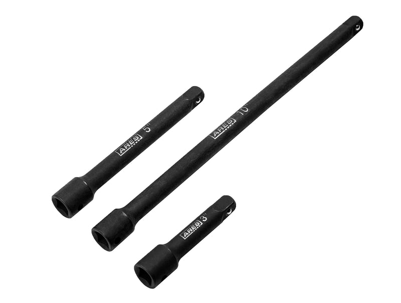  [AUSTRALIA] - ARES 70032-3/8-Inch Drive Impact Extension Bar Set - 3-Inch, 5-Inch, and 10-Inch Laser Etched Socket Extensions Expand the Range of Impact Drivers 3/8" Drive