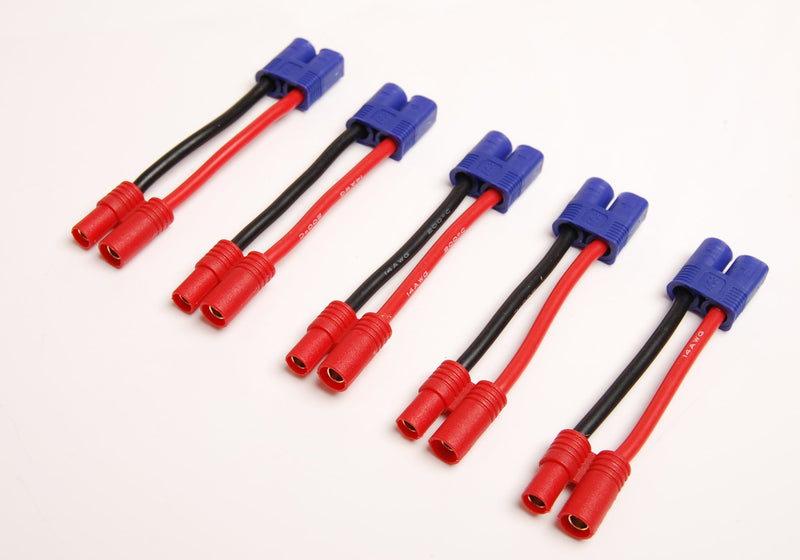  [AUSTRALIA] - Lot(5) New EC3 Male Plug to 3.5mm Female Adapter Connector 14awg Wire Connector for RC Super Tigre