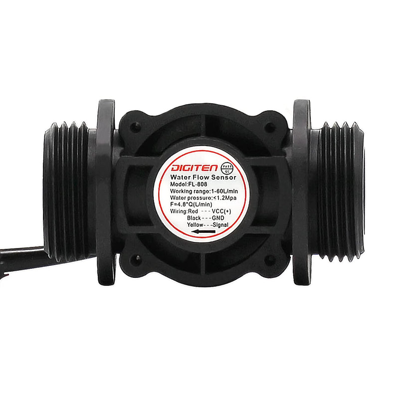  [AUSTRALIA] - DIGITEN G1" Water Flow Hall Effect Sensor Switch Flow Meter Flowmeter Counter 1-60L/min