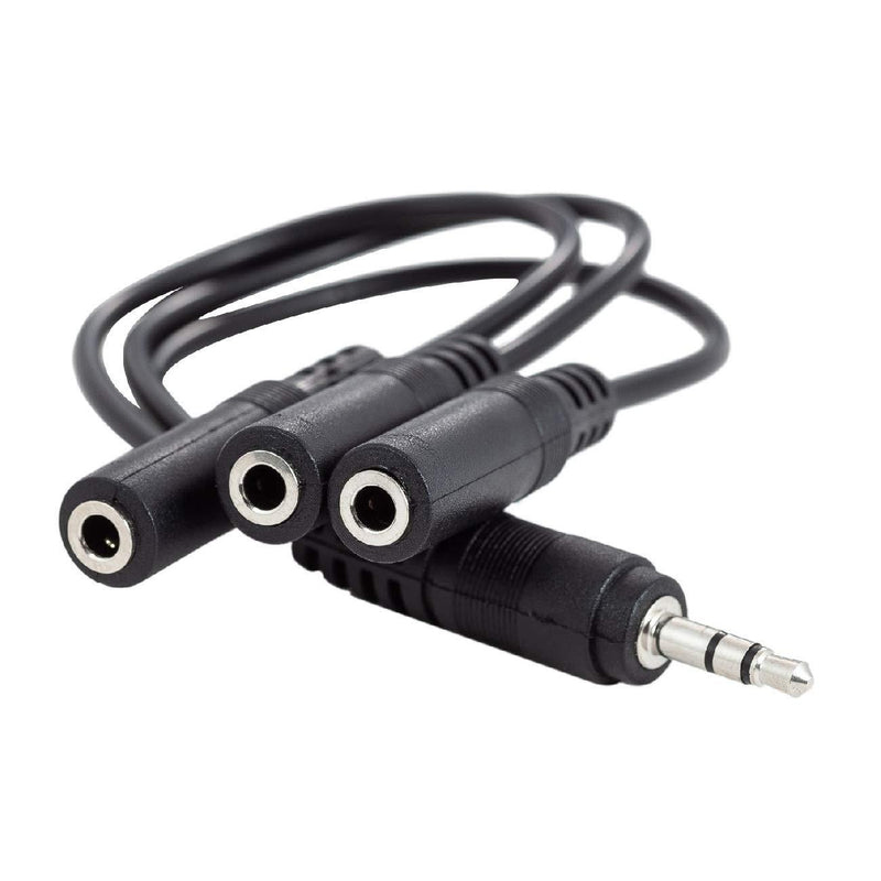 Ancable 3.5mm (1/8") TRS 1 Male to 3 Female 3-Way Stereo Splitter Audio Cable Nickel-Plated - LeoForward Australia