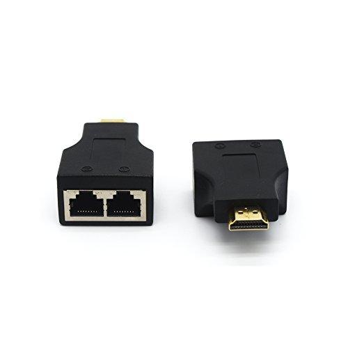 Riipoo HDMI to RJ45 Network Converter Adapter, HDMI to Dual RJ45 Network Cable Extender Splitter - LeoForward Australia