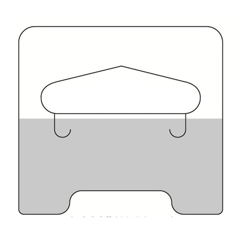  [AUSTRALIA] - 100 Clear Self Adhesive Medium Duty Slot Hang Tab Tags (1.5" x 1.6") 14Oz Limit Retail Hangers