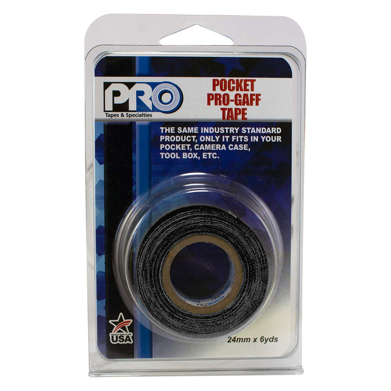  [AUSTRALIA] - Pro Tapes Pocket Gaff Tape 1 inch (24mm) x 6 Yards Length Black Matte. Pocket Size Gaffers Tape. Made in The USA. Holds Tight, Easy to Remove.