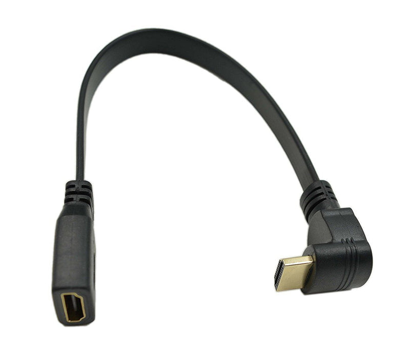 CERRXIAN 1FT Flat Slim High Speed HDMI Extension Cable A Female to 90 Degree Down Angle A Male Cord - LeoForward Australia