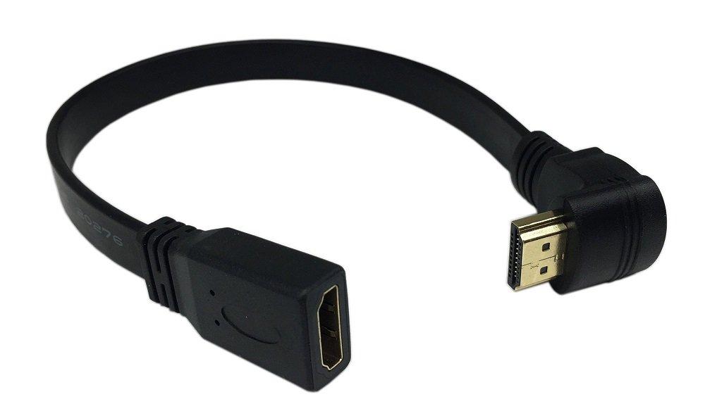 LEMENG 1FT Flat Slim High Speed HDMI Extension Cable A Female to 90 Degree Up Angle A Male Cable - LeoForward Australia
