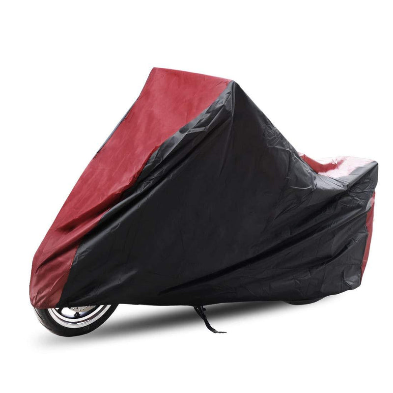  [AUSTRALIA] - uxcell L 180T Rain Dust Motorcycle Cover Red&Black Outdoor UV Rainproof 86" for Honda Victory Kawasaki Yamaha Suzuki Harley Davidson