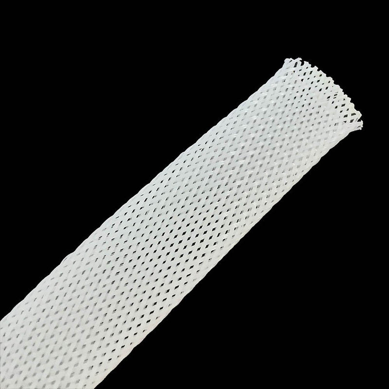  [AUSTRALIA] - Electriduct Expandable Braid Sleeving | Polyester High Flame Retardant Flexible Cable Mesh Sleeve | 3/4" - 50 Feet (White) 0.75 Inch Dia - 50 Feet White