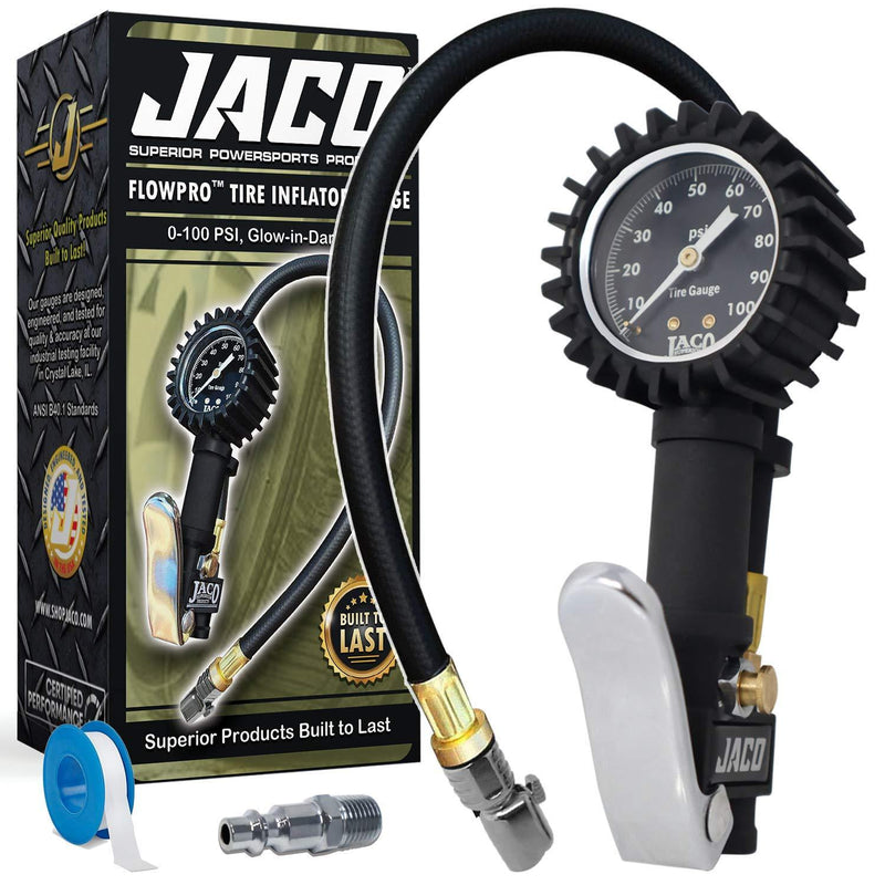 JACO FlowPro Tire Inflator with Pressure Gauge - 100 PSI - LeoForward Australia