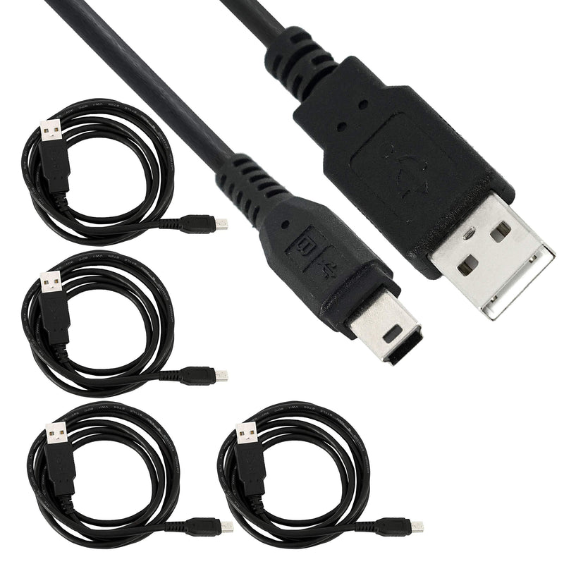 SaiTech IT 4 Pack USB 2.0 A to Mini 5 pin B Cable for External HDDS/Camera/Card Readers/ MP3 Player/ PS3 Controller/GPS Receiver (150cm - 5Feet - 1.5M) -Black - LeoForward Australia