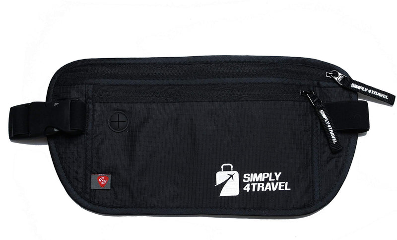 Simply4Travel Travel Money Belt with RFID Blocking, Premium Slim Fanny Pack and Waist Stash for Everyday Use! Black - LeoForward Australia