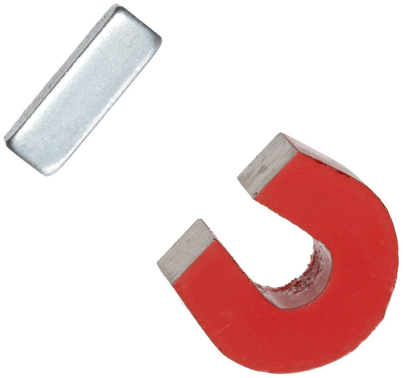 AOMAG Red Cast Alnico 5 Horseshoe Magnet with Keeper, 1.133" Wide, 1" High, 0.318" Thick - LeoForward Australia