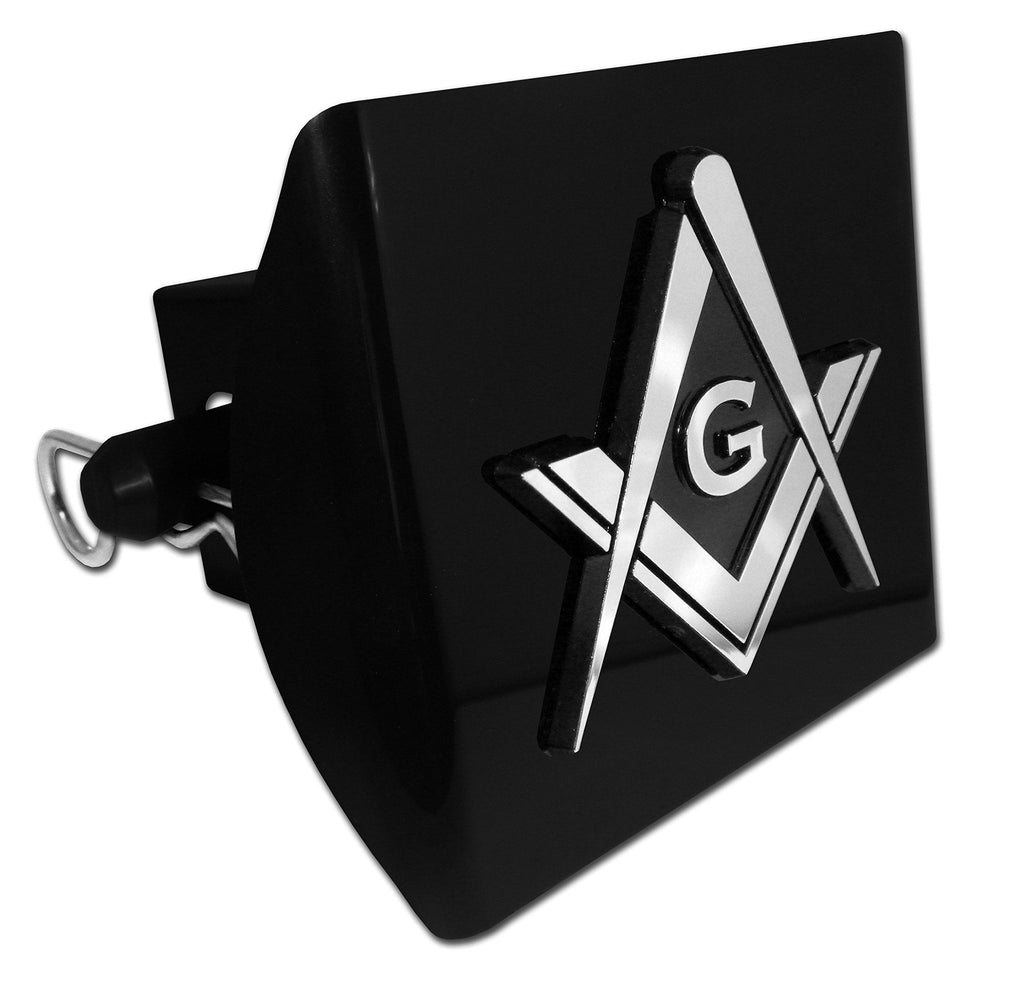  [AUSTRALIA] - Elektroplate Masonic Square and Compasses Black Plastic Hitch Cover