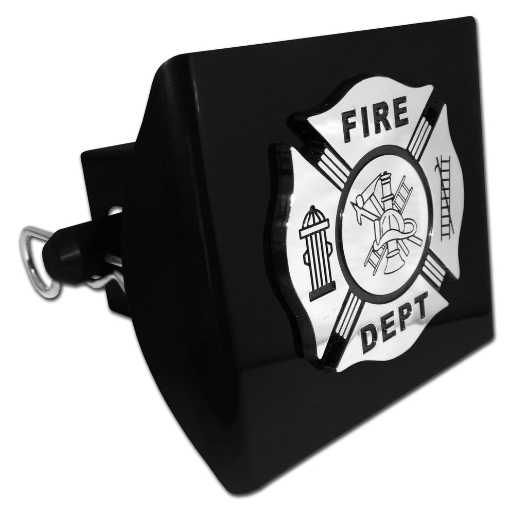  [AUSTRALIA] - Elektroplate Firefighter Black Emblem Black Plastic Hitch Cover