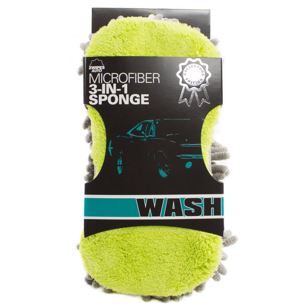  [AUSTRALIA] - Zwipes Auto 887-3 Professional Microfiber 3-in-1 Super Sponge, 3-Pack