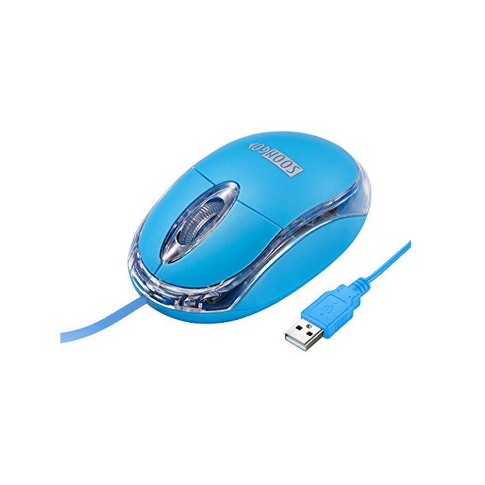 Kids Mouse for Laptop USB Ergonomic Mouse Wired Optical Mice for PC Mouse Blue Color 1.5M Cable by SOONGO - LeoForward Australia