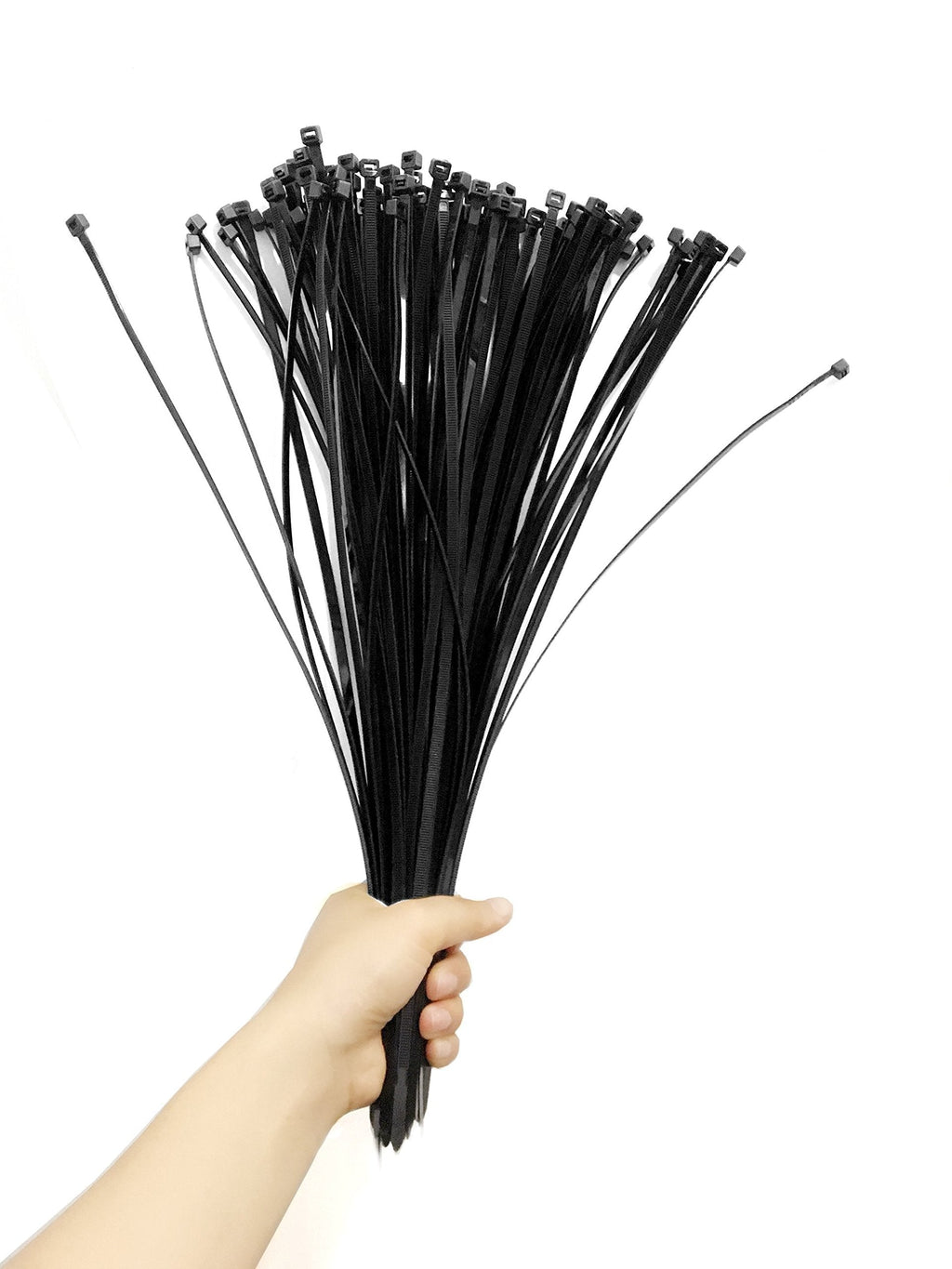  [AUSTRALIA] - NewNewStar 14.6" 100Pack Heavy Duty Nylon Cable Zip Ties, 50 lb Test, 4.8mm Wide and 370mm Long (Black) 100Pack 4.8mm*370mm Black