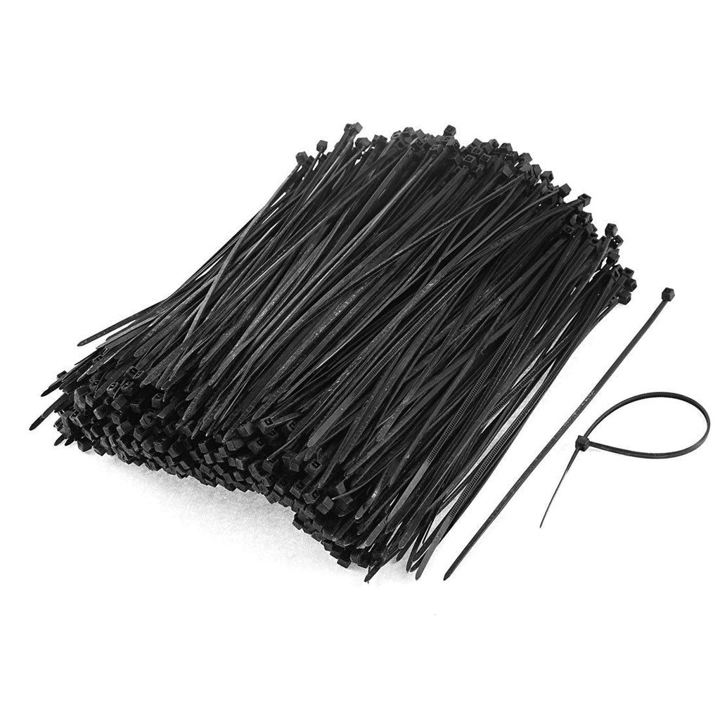  [AUSTRALIA] - uxcell 1000pcs 3mm x 150mm Nylon Self-Locking Electric Cable Zip Ties Black