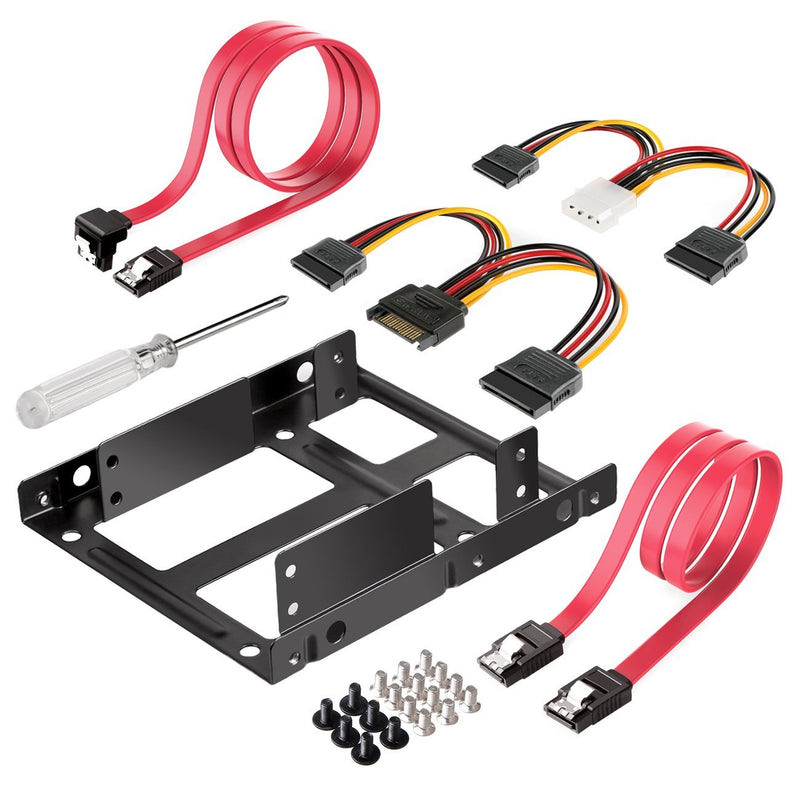  [AUSTRALIA] - Inateck SSD Mounting Bracket 2.5 to 3.5 with SATA Cable and Power Splitter Cable, ST1002S For 2 hard drives
