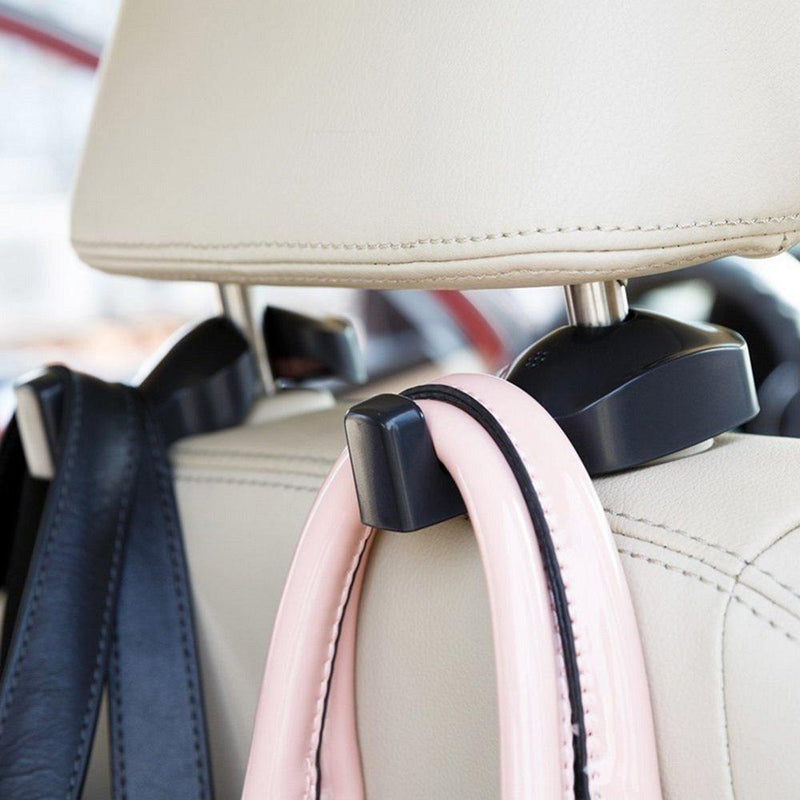  [AUSTRALIA] - IPELY Universal Car Vehicle Back Seat Headrest Hanger Holder Hook for Bag Purse Cloth Grocery (Black -Set of 2). … Black