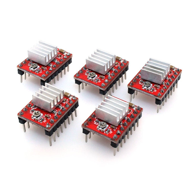  [AUSTRALIA] - BIQU A4988 Compatible StepStick Stepper Motor Diver Module with Heat Sink for 3D Printer Controller Ramps 1.4(Pack of 5pcs)