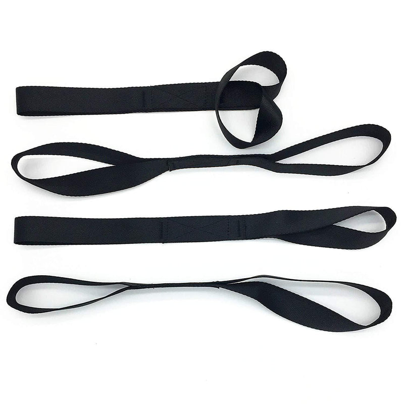  [AUSTRALIA] - Heavy Duty 1,200lb. Workload Soft Loop Tie Down Straps for Towing or Trailering ATV, UTV, Motorcycle, Lawn Garden Equipment (Set of 4) (18", Black) 4 Pack
