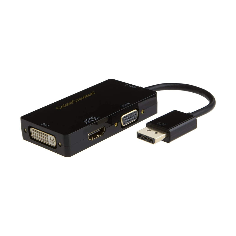  [AUSTRALIA] - CableCreation Multi-Function Displayport to HDMI/DVI/VGA Adapter, 3 in 1 DP Displayport Adapter, Support HDMI 4K x 2K Resolution, Black