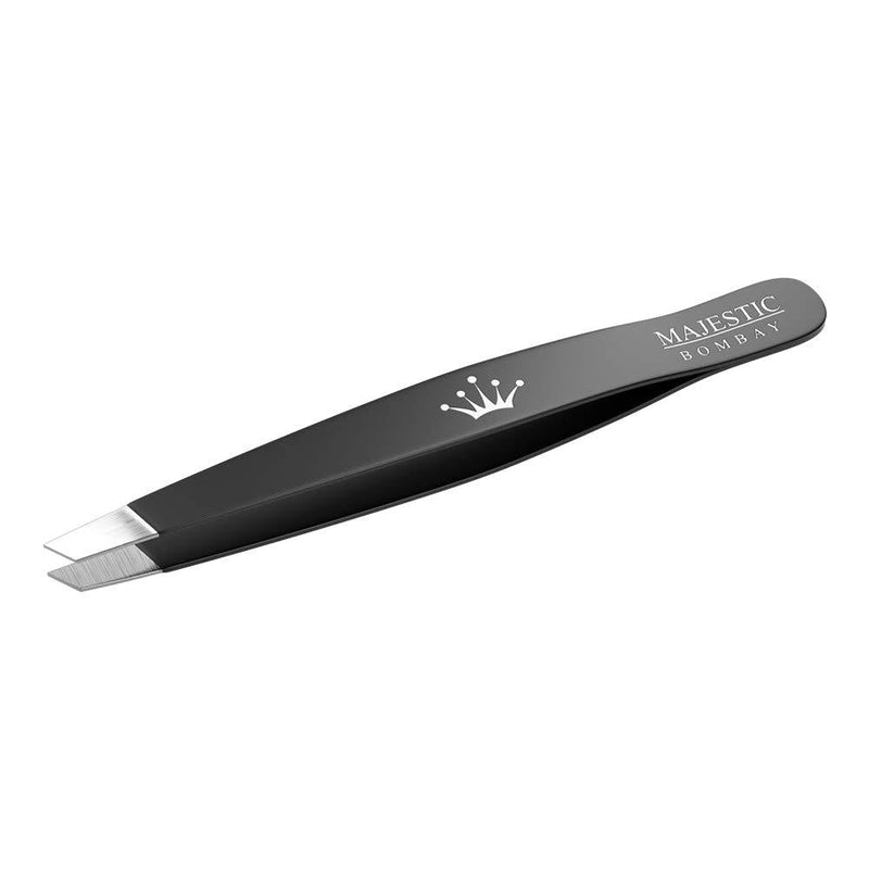 Professional Stainless Steel Slant Tip Tweezer For Men & Women - The Best Precision Eyebrow Tweezers Pluckers For Shaping Eyebrows & Hair Removal -Slanted Twizzers/Plucker- Brow Plucking black - LeoForward Australia