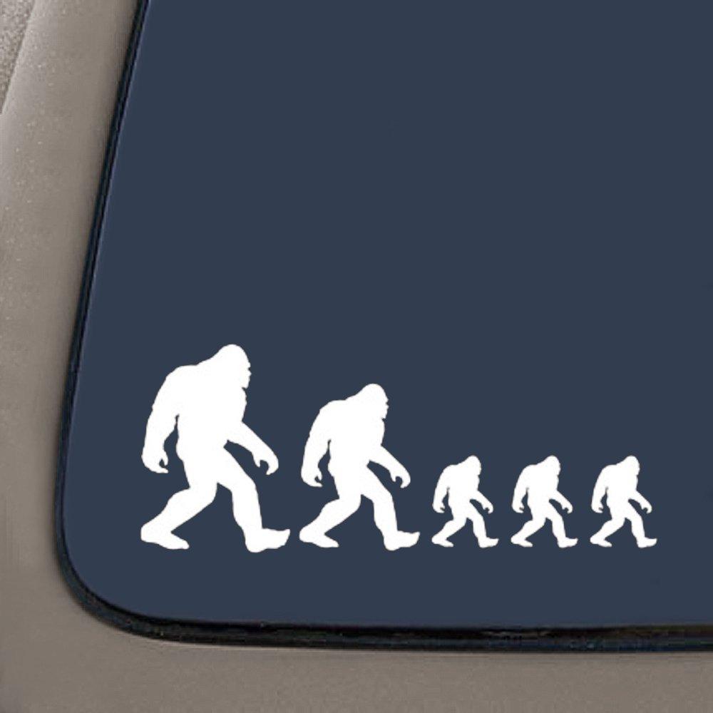  [AUSTRALIA] - NI273 Bigfoot Sasquatch Family Stick Figure Decal Sticker | 7.5-Inches by 3-Inches | Premium White Vinyl Decal
