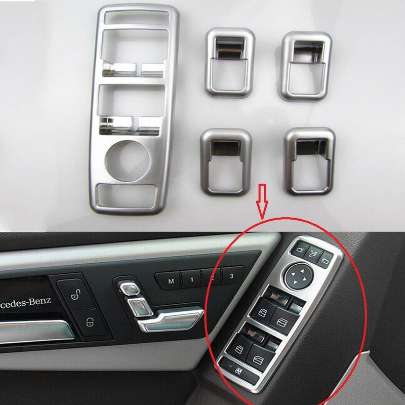 Angelguoguo Car Door Window Glasses Lifter Button Decoration Frame Trim Stickers for Mercedes Benz A C B E GLK ML GL G500 GLA Class - LeoForward Australia