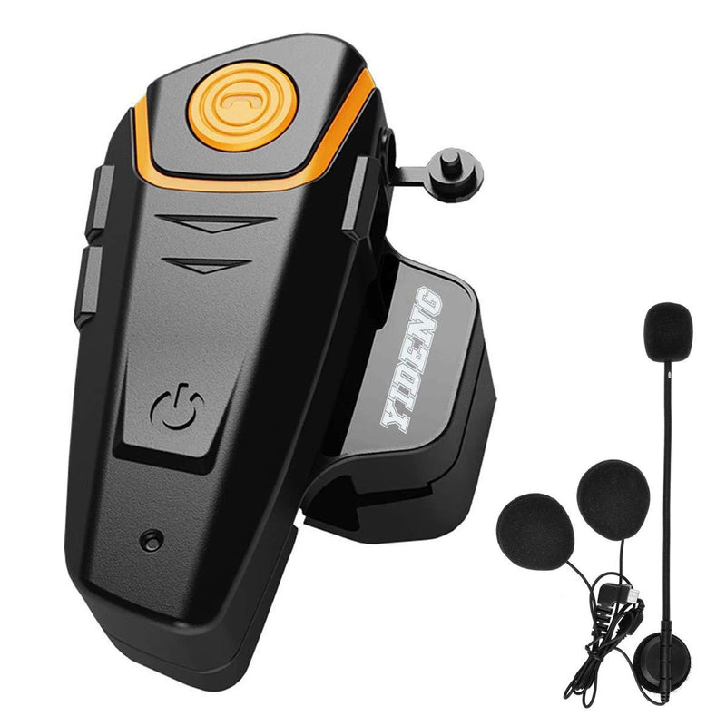  [AUSTRALIA] - Yideng Bluetooth for Motorcycle Helmet Headset Wireless Intercom Interphone BT-S2 Walkie-Talkie Supports FM Radio GPS Voice Command Music Hands-Free up to 3 Riders Communication in 1000m(Single)