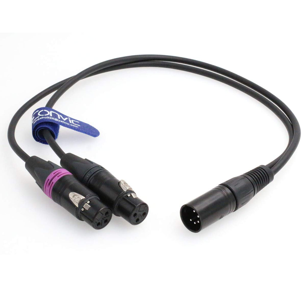  [AUSTRALIA] - Eonvic Cable-XLR 5-pin to 3-pin XLR Arri Camera Dual Channel Audio Signal Cable