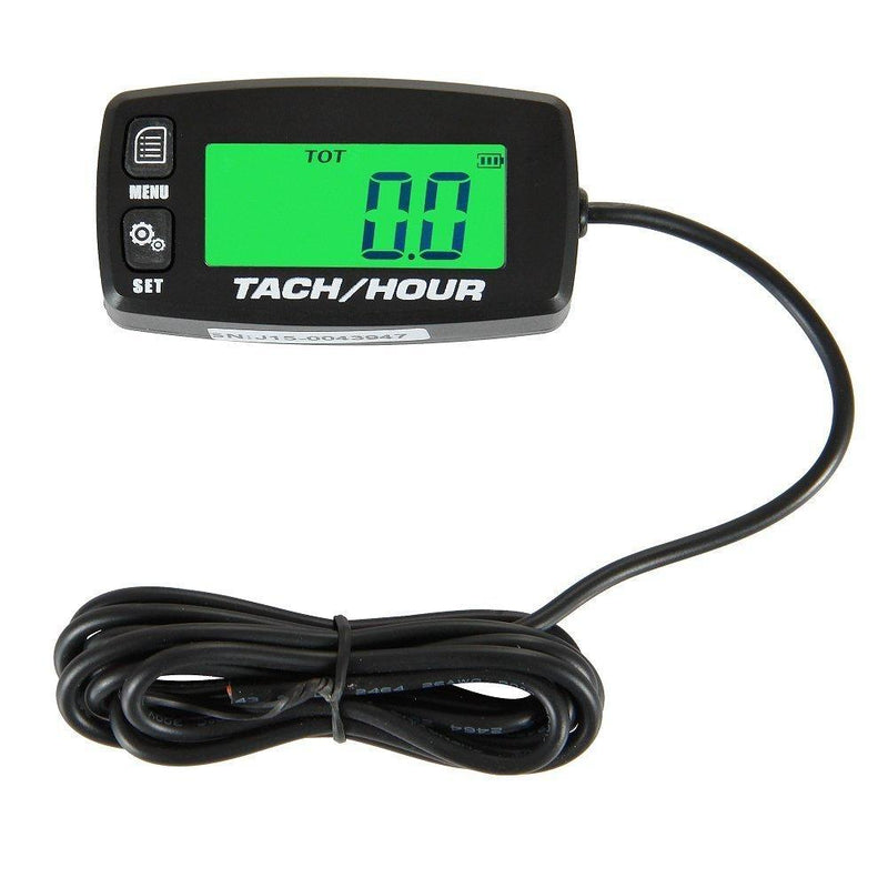  [AUSTRALIA] - Runleader HM032R Inductive Tachometer Digital Tach Hour Meter Backlit Flash Alert Service Alarms for Gasoline Engine Chainsaw ATV UTV Dirtbike Motobike Motocycle Outboards Snowmobile Marine Boat