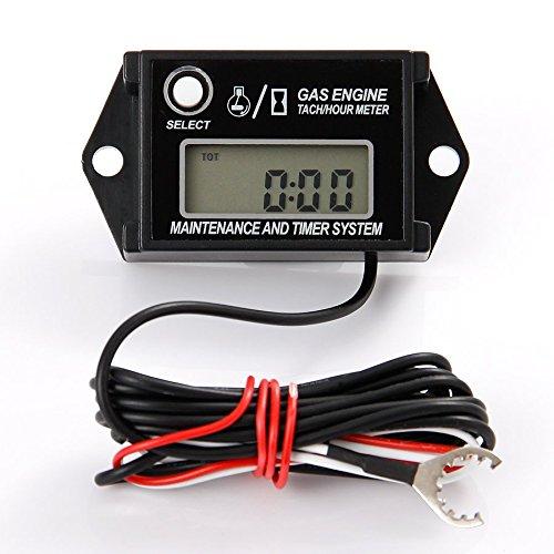  [AUSTRALIA] - Runleader HM026A Self Powered Engine Digital Maintenance Tachometer Hour Meter for Lawn Mower Generator Dirtbike Motorcycle Outboard Marine Paramotors Snowmobile and Chainsaws