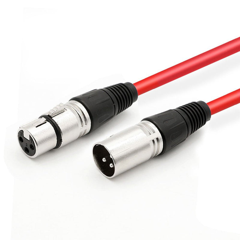  [AUSTRALIA] - Dremake 3Pin XLR Male to XLR Female Microphone Cable Professional for Recording, Mixing, and Lighting Equipments - 16.5 Foot/Red 16.5FT/5M Red