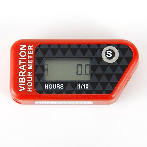  [AUSTRALIA] - Runleader HM016B Vibration Activated Wireless Digital Hour Meter Hour Meter for Air Compressor Generator jet ski Lawn Mower Motocycle Marine ATV outboards Chainsaw and other small engines(red)