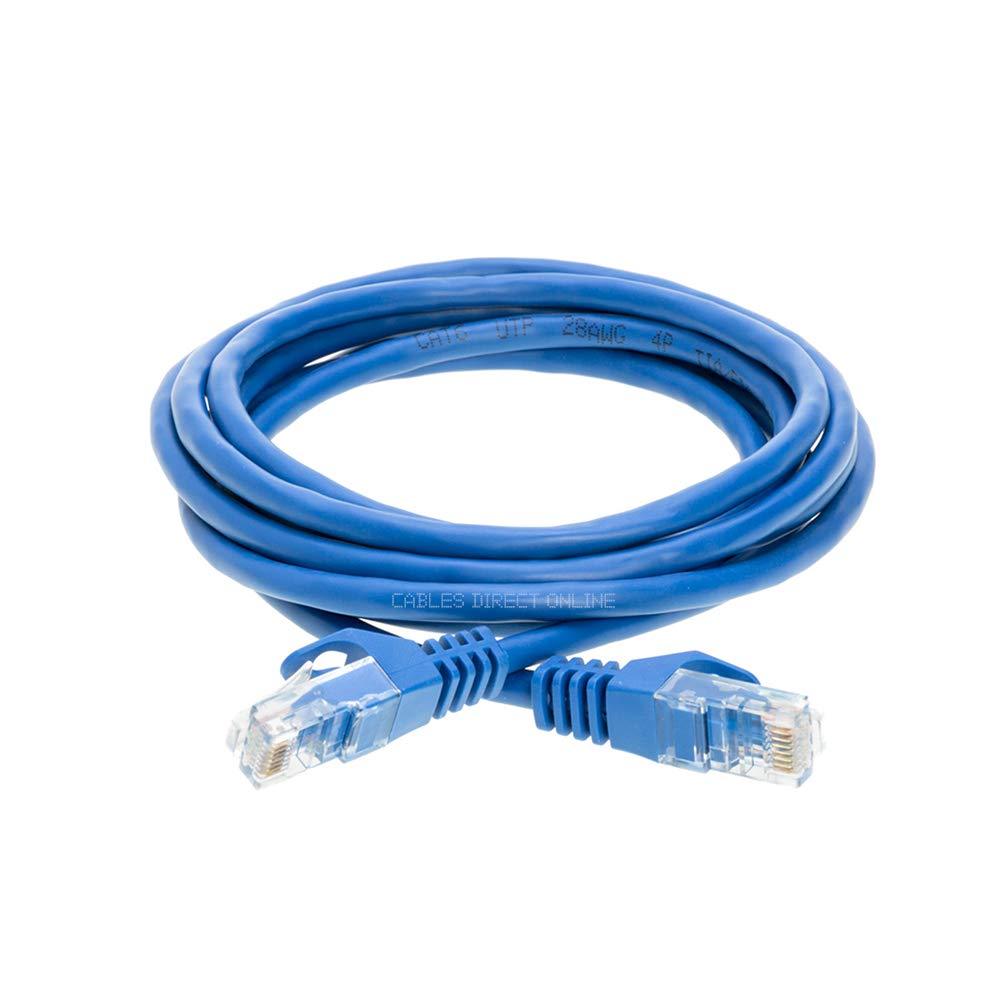 Cables Direct Online Pack of 3 Snagless Cat5e Ethernet Network Patch Cable Blue 15 Feet - LeoForward Australia