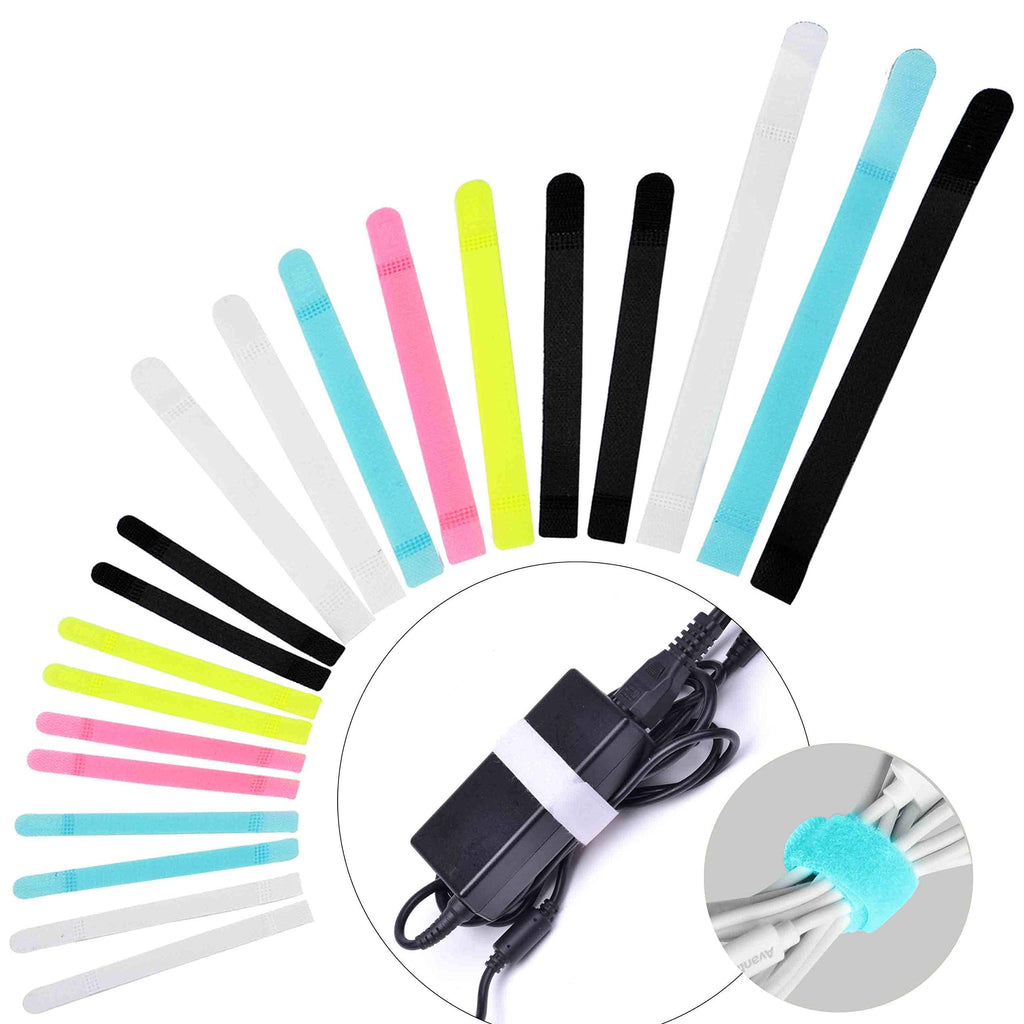  [AUSTRALIA] - Avantree Pack of 50 Reusable Cord Organizer Keeper Holder, Fastening Cable Ties Straps for Earbud Headphones Phones Wire Wrap Management, Assorted 3 Size and 5 Color Multi Color - 50PCS