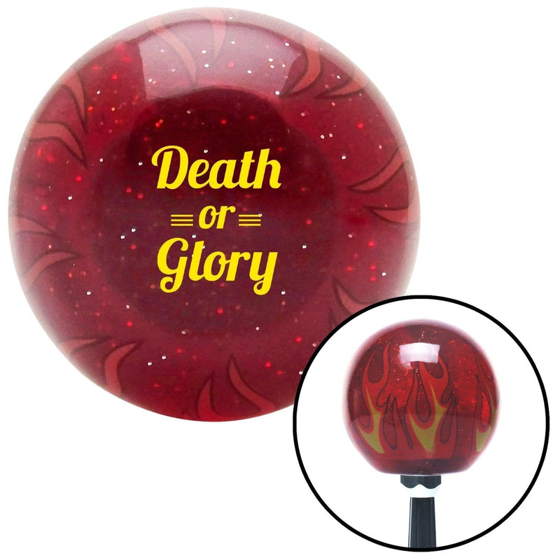  [AUSTRALIA] - American Shifter 297354 Shift Knob (Yellow Death Or Glory Red Flame Metal Flake with M16 x 1.5 Insert)