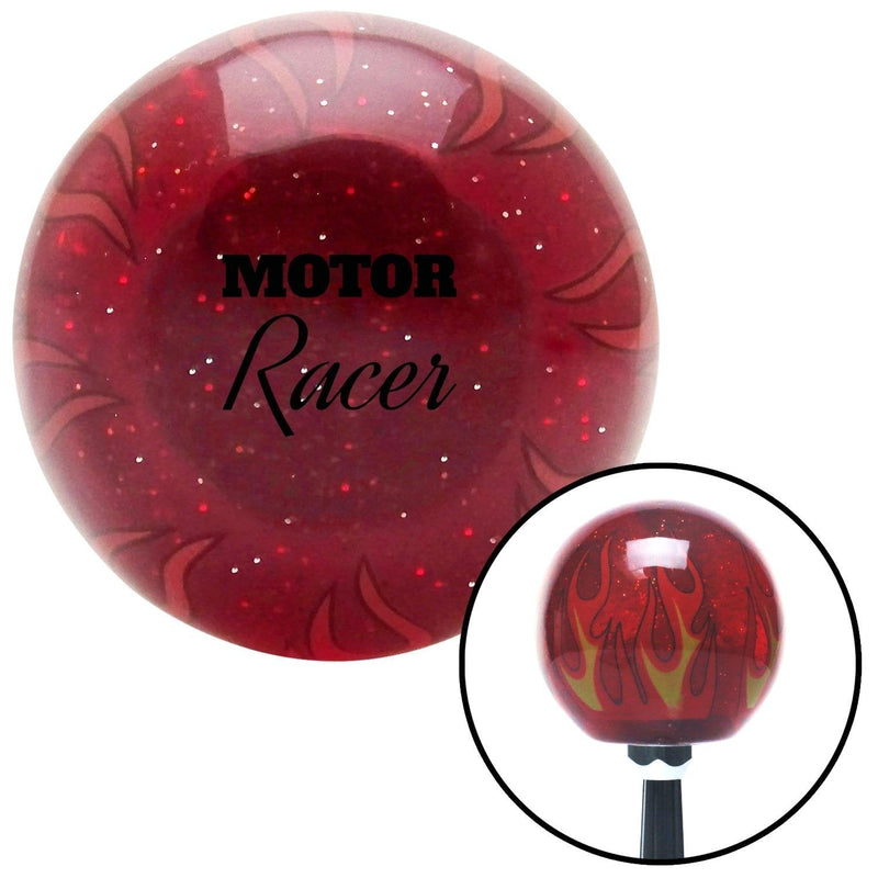  [AUSTRALIA] - American Shifter 297446 Shift Knob (Black Motor Racer Red Flame Metal Flake with M16 x 1.5 Insert)