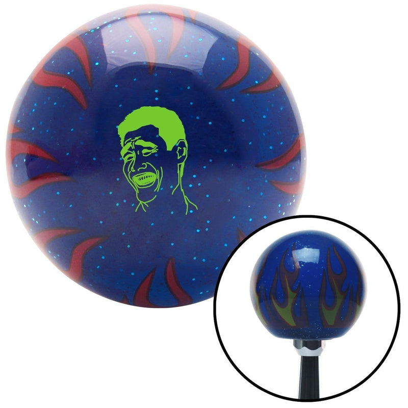  [AUSTRALIA] - American Shifter 297790 Shift Knob (Green Laughing Blue Flame Metal Flake with M16 x 1.5 Insert)